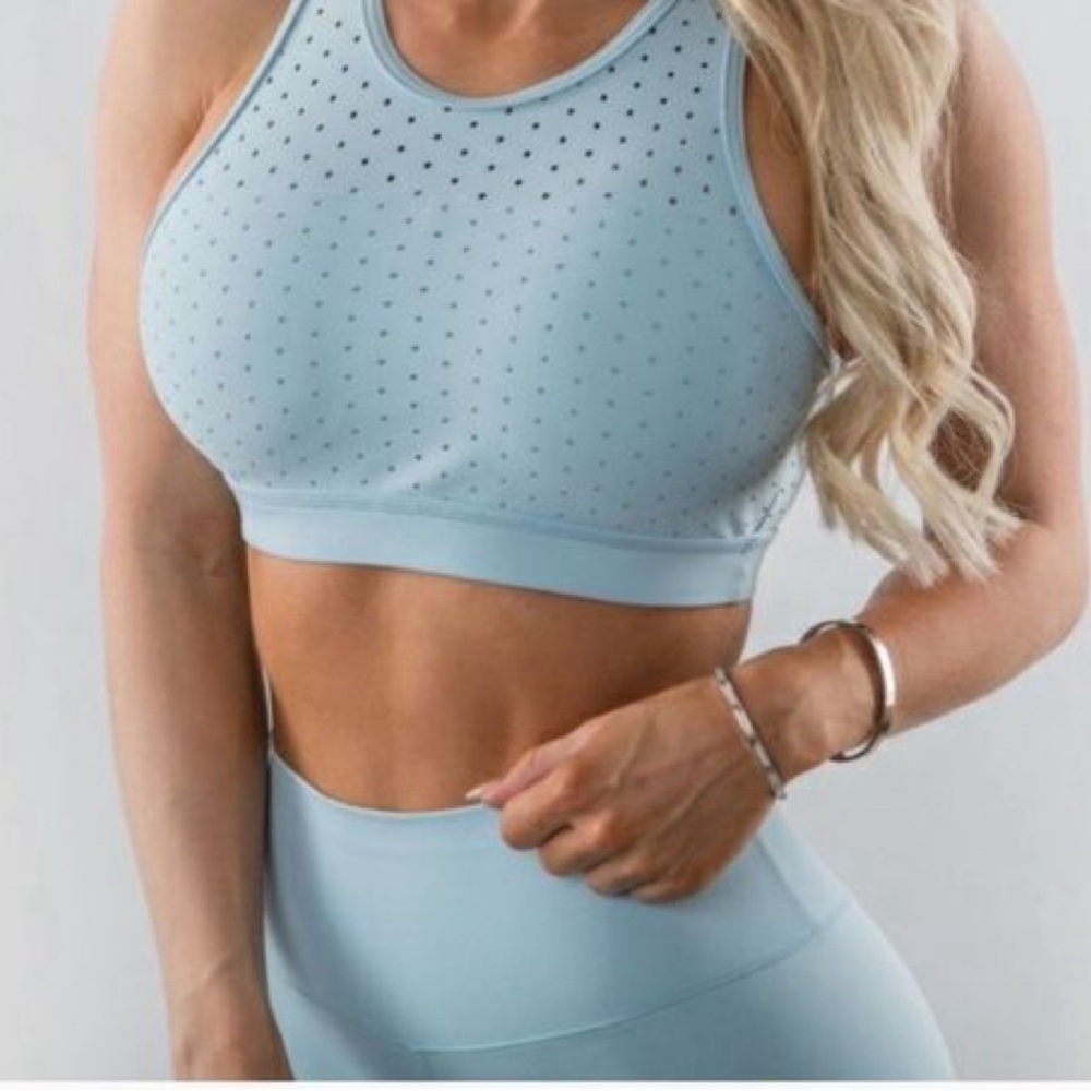 Buffbunny Arctic Blue Allure Lazer cut bra, size small, NWOT